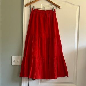 Uniqlo Red Tiered Skirt